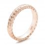 14k Rose Gold 14k Rose Gold Custom Hand Engraved Wedding Band - Three-Quarter View -  100880 - Thumbnail
