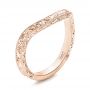 14k Rose Gold 14k Rose Gold Custom Hand Engraved Wedding Band - Three-Quarter View -  101225 - Thumbnail