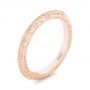 14k Rose Gold 14k Rose Gold Custom Hand Engraved Wedding Band - Three-Quarter View -  102853 - Thumbnail