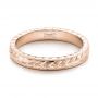 18k Rose Gold 18k Rose Gold Custom Hand Engraved Wedding Band - Flat View -  100880 - Thumbnail