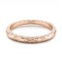 14k Rose Gold 14k Rose Gold Custom Hand Engraved Wedding Band - Flat View -  102041 - Thumbnail