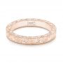 18k Rose Gold 18k Rose Gold Custom Hand Engraved Wedding Band - Flat View -  102850 - Thumbnail