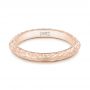 18k Rose Gold 18k Rose Gold Custom Hand Engraved Wedding Band - Flat View -  102853 - Thumbnail