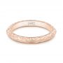 18k Rose Gold 18k Rose Gold Custom Hand Engraved Wedding Band - Flat View -  102853 - Thumbnail