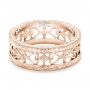 14k Rose Gold 14k Rose Gold Custom Hand Engraved Wedding Band - Flat View -  102928 - Thumbnail