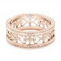 18k Rose Gold 18k Rose Gold Custom Hand Engraved Wedding Band - Flat View -  102928 - Thumbnail