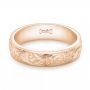 14k Rose Gold 14k Rose Gold Custom Hand Engraved Wedding Band - Flat View -  103011 - Thumbnail