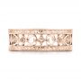 14k Rose Gold 14k Rose Gold Custom Hand Engraved Wedding Band - Top View -  102928 - Thumbnail