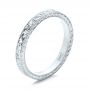  Platinum Platinum Custom Hand Engraved Wedding Band - Three-Quarter View -  100814 - Thumbnail