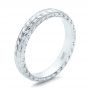 18k White Gold 18k White Gold Custom Hand Engraved Wedding Band - Three-Quarter View -  100880 - Thumbnail