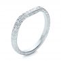 18k White Gold 18k White Gold Custom Hand Engraved Wedding Band - Three-Quarter View -  102047 - Thumbnail