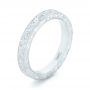  Platinum Custom Hand Engraved Wedding Band - Three-Quarter View -  102850 - Thumbnail