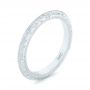  Platinum Custom Hand Engraved Wedding Band - Three-Quarter View -  102853 - Thumbnail