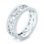  Platinum Custom Hand Engraved Wedding Band - Three-Quarter View -  102928 - Thumbnail
