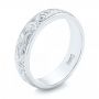  Platinum Platinum Custom Hand Engraved Wedding Band - Three-Quarter View -  103011 - Thumbnail