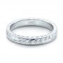  Platinum Platinum Custom Hand Engraved Wedding Band - Flat View -  100880 - Thumbnail
