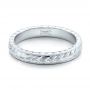 18k White Gold 18k White Gold Custom Hand Engraved Wedding Band - Flat View -  100880 - Thumbnail