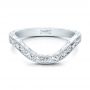 18k White Gold 18k White Gold Custom Hand Engraved Wedding Band - Flat View -  101225 - Thumbnail