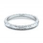 18k White Gold 18k White Gold Custom Hand Engraved Wedding Band - Flat View -  102041 - Thumbnail