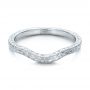 14k White Gold Custom Hand Engraved Wedding Band - Flat View -  102047 - Thumbnail