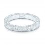  Platinum Custom Hand Engraved Wedding Band - Flat View -  102850 - Thumbnail