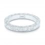 18k White Gold 18k White Gold Custom Hand Engraved Wedding Band - Flat View -  102850 - Thumbnail