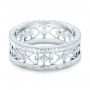 18k White Gold 18k White Gold Custom Hand Engraved Wedding Band - Flat View -  102928 - Thumbnail