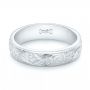  Platinum Platinum Custom Hand Engraved Wedding Band - Flat View -  103011 - Thumbnail