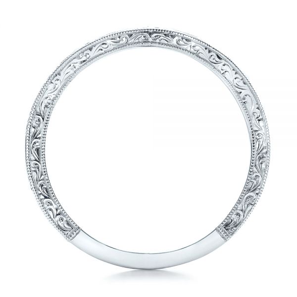  Platinum Platinum Custom Hand Engraved Wedding Band - Front View -  101225