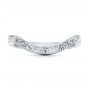 14k White Gold Custom Hand Engraved Wedding Band - Top View -  101225 - Thumbnail