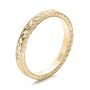 14k Yellow Gold 14k Yellow Gold Custom Hand Engraved Wedding Band - Three-Quarter View -  100814 - Thumbnail