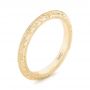 18k Yellow Gold 18k Yellow Gold Custom Hand Engraved Wedding Band - Three-Quarter View -  102853 - Thumbnail