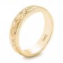 14k Yellow Gold 14k Yellow Gold Custom Hand Engraved Wedding Band - Three-Quarter View -  103011 - Thumbnail