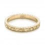 18k Yellow Gold 18k Yellow Gold Custom Hand Engraved Wedding Band - Flat View -  100814 - Thumbnail