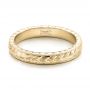 18k Yellow Gold 18k Yellow Gold Custom Hand Engraved Wedding Band - Flat View -  100880 - Thumbnail