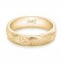 18k Yellow Gold 18k Yellow Gold Custom Hand Engraved Wedding Band - Flat View -  103011 - Thumbnail