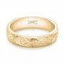 18k Yellow Gold 18k Yellow Gold Custom Hand Engraved Wedding Band - Flat View -  103011 - Thumbnail