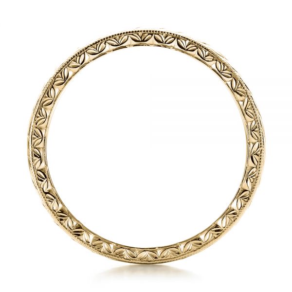 14k Yellow Gold 14k Yellow Gold Custom Hand Engraved Wedding Band - Front View - 100880