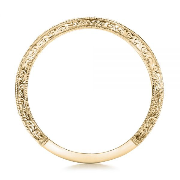 14k Yellow Gold 14k Yellow Gold Custom Hand Engraved Wedding Band - Front View - 101225