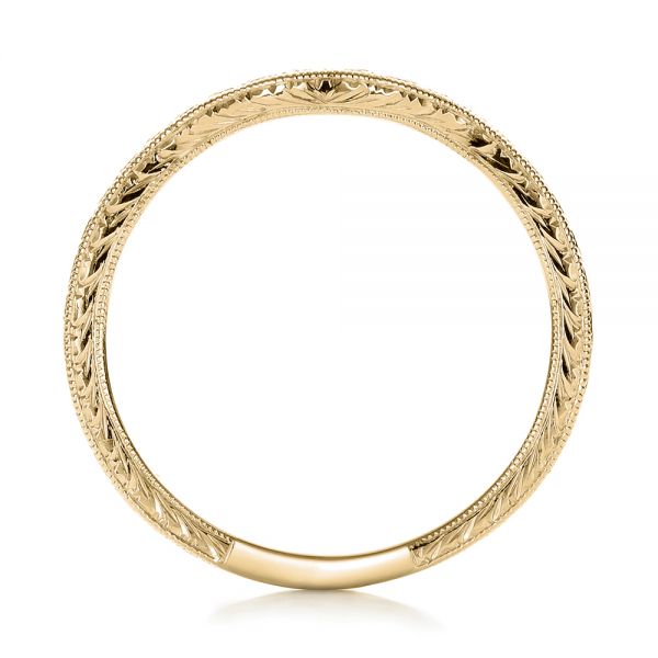 14k Yellow Gold 14k Yellow Gold Custom Hand Engraved Wedding Band - Front View - 102047