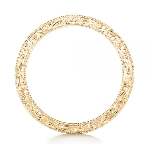 14k Yellow Gold 14k Yellow Gold Custom Hand Engraved Wedding Band - Front View - 102850