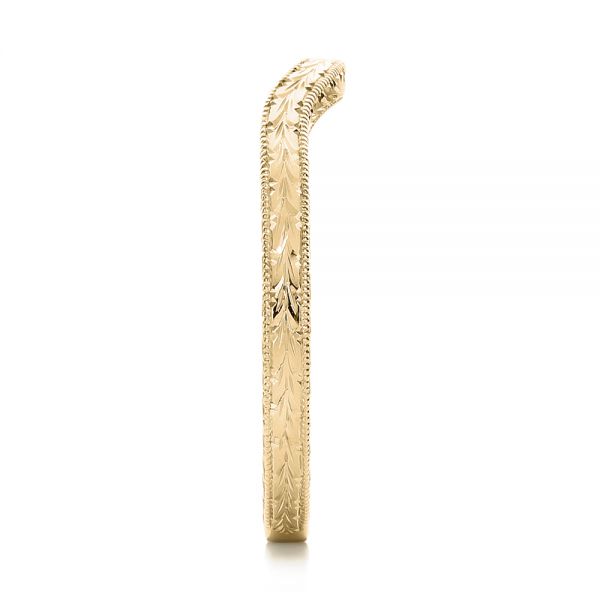 14k Yellow Gold 14k Yellow Gold Custom Hand Engraved Wedding Band - Side View - 102047