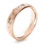 14k Rose Gold 14k Rose Gold Custom Hand Engraved Wedding Ring - Three-Quarter View -  1269 - Thumbnail
