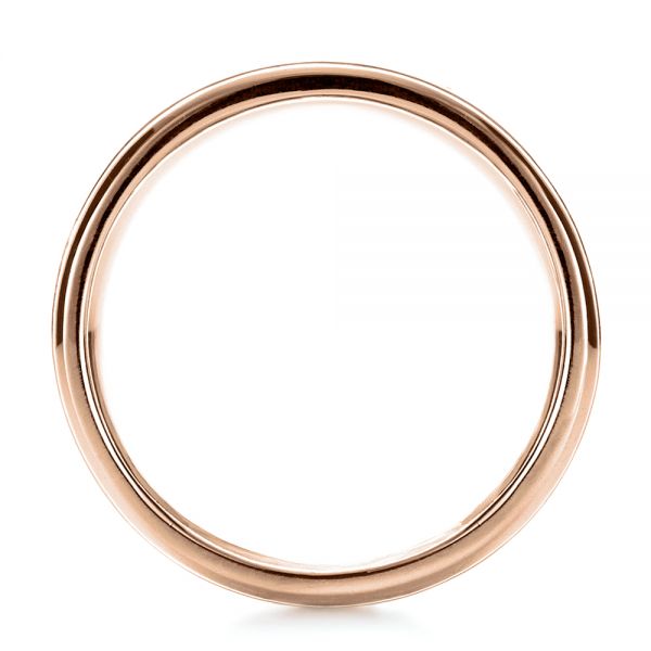 14k Rose Gold 14k Rose Gold Custom Hand Engraved Wedding Ring - Front View - 1269