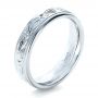  Platinum Custom Hand Engraved Wedding Ring - Three-Quarter View -  1269 - Thumbnail