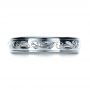 14k White Gold 14k White Gold Custom Hand Engraved Wedding Ring - Top View -  1269 - Thumbnail