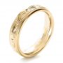 14k Yellow Gold 14k Yellow Gold Custom Hand Engraved Wedding Ring - Three-Quarter View -  1269 - Thumbnail