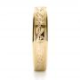 18k Yellow Gold 18k Yellow Gold Custom Hand Engraved Wedding Ring - Side View -  1269 - Thumbnail