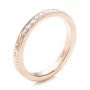 18k Rose Gold 18k Rose Gold Custom Hand Engraved Diamond Wedding Band - Three-Quarter View -  101423 - Thumbnail