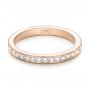 18k Rose Gold 18k Rose Gold Custom Hand Engraved Diamond Wedding Band - Flat View -  101423 - Thumbnail